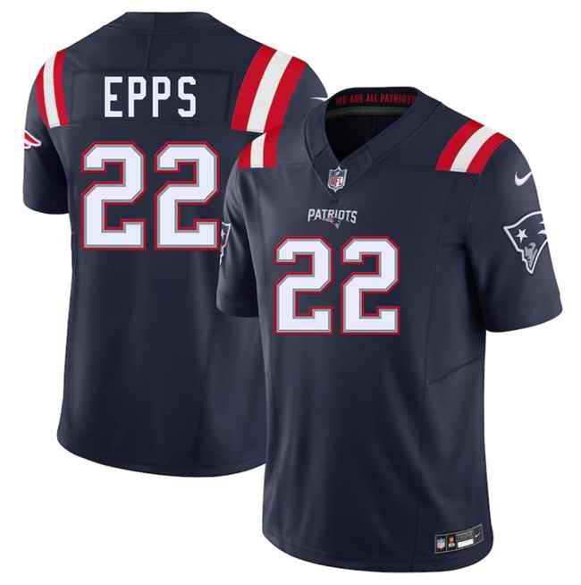 Men's New England Patriots #22 Marcus Epps Navy 2025 F.U.S.E. Vapor Limited Stitched Football Jersey